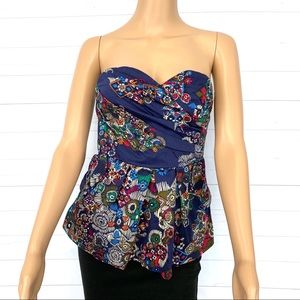 Fei Primula Corset Strapless Peplum Top